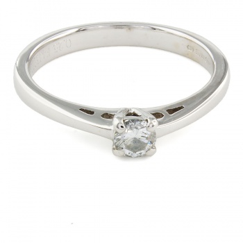 18ct White Gold Diamond 20pt Solitaire Ring Size P